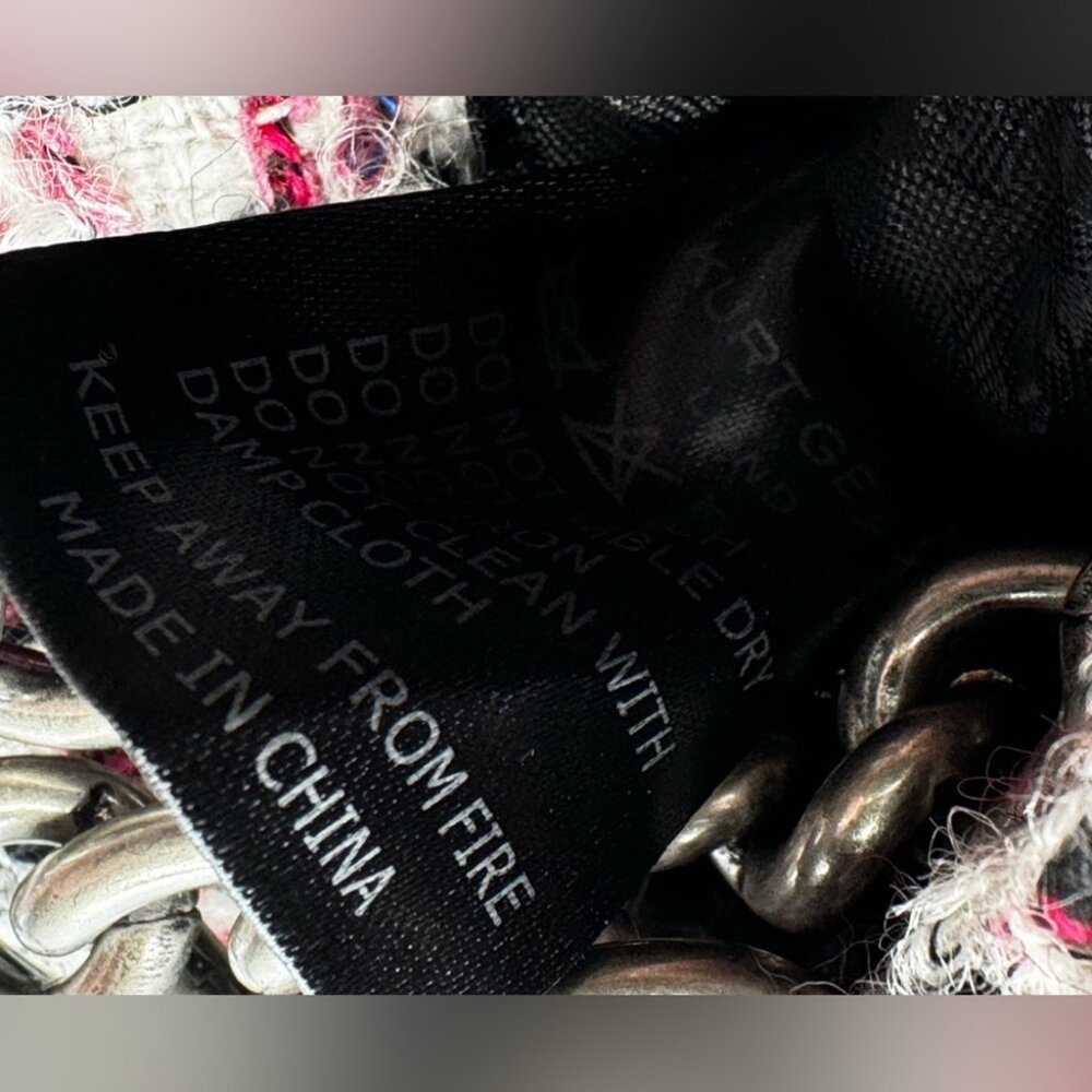🆕 KURT GEIGER LONDON 🧿 NWOT Tweed Crossbody Bag, Pink & Black Tweed - Picture 11 of 15